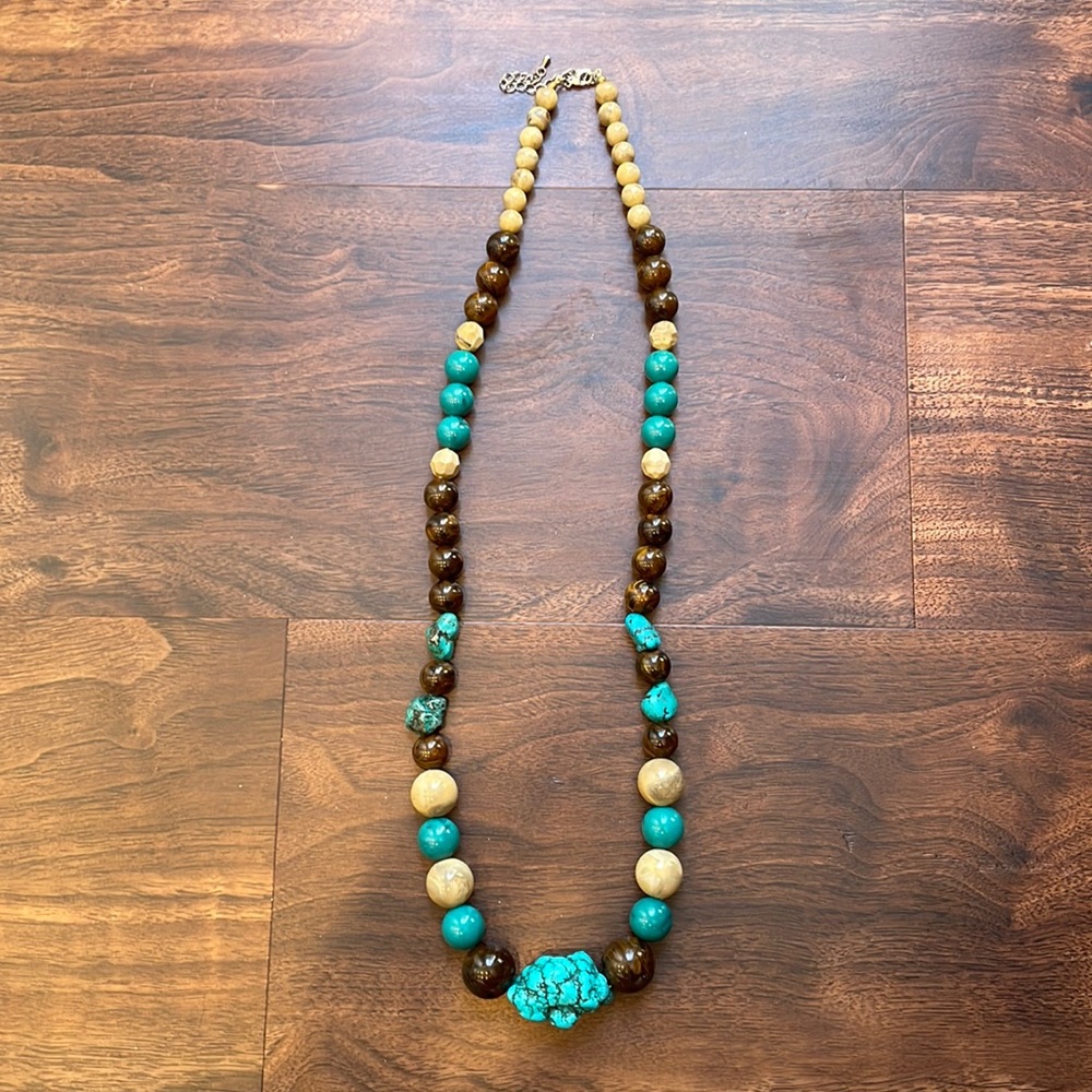 🔴Long Chunky Turquoise Necklace